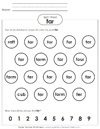 Sight Word: Far