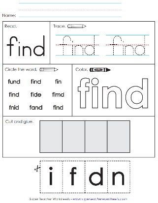 Basic Sight Words: Find