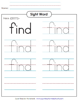 Find - Early Literacy Worksheet