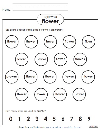 Snap Word Worksheets - Printable