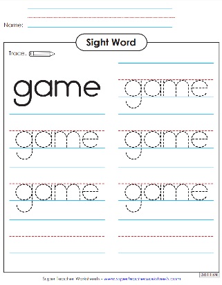 Sight Word Worksheets - Trace & Write