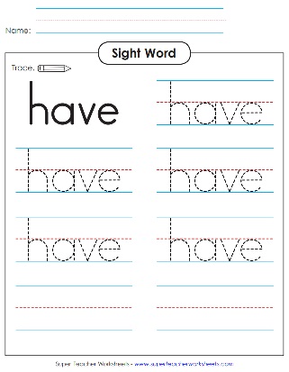 Sight Word Practice