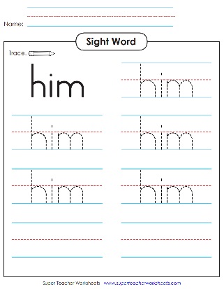 Snap Word Tracing: Him