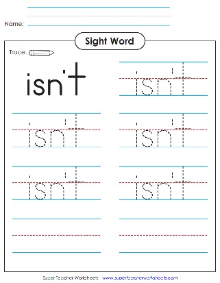 isn't Sight Word Worksheet