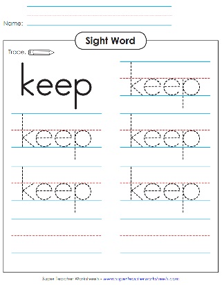 Word of the Day Worksheet: keep