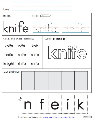 Sight Word Cut & Glue Activities