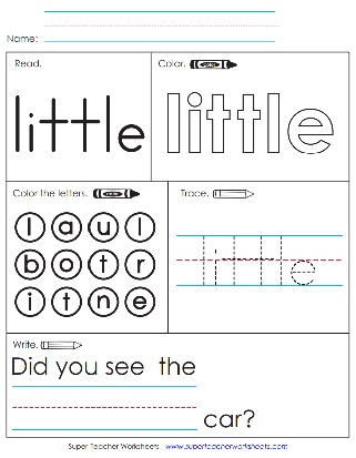 sight word printable: little