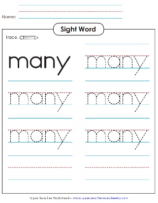 Sight Word PDF many