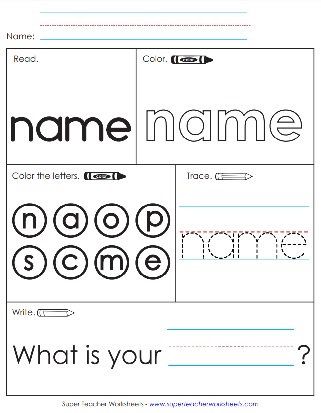 Sight Word Worksheets: name