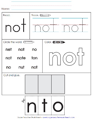 not - Sight Words Worksheet