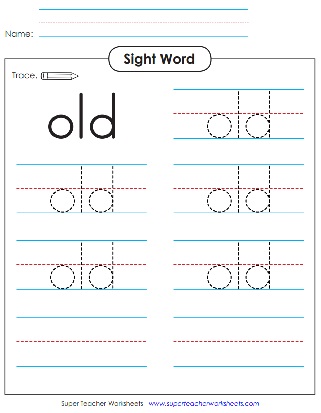 Sight Word Worksheets: Old