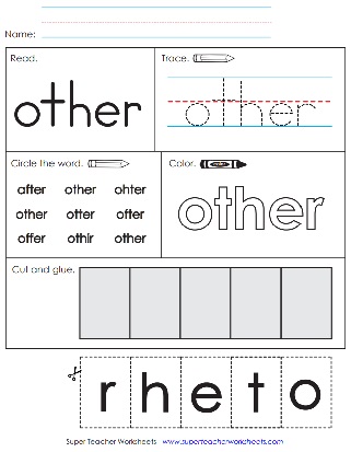 Sight Words Practice Worksheet: Other