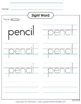 Sight Word Worksheets - Trace & Write