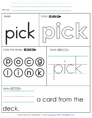 Read & Write Snap Words: pick