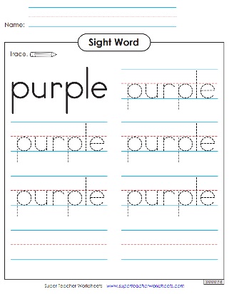 Trace the Word Purple