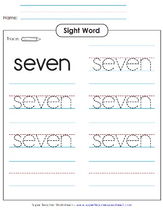 Snap Words Tracing Activity - Seven