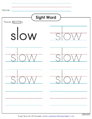 Sight Word Worksheets - Trace & Write