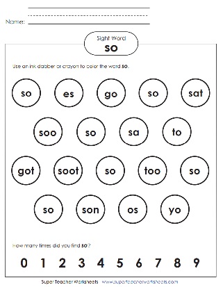 Word of the Day Coloring Worksheets - So