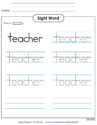 Trace & Write Sight Word Worksheets