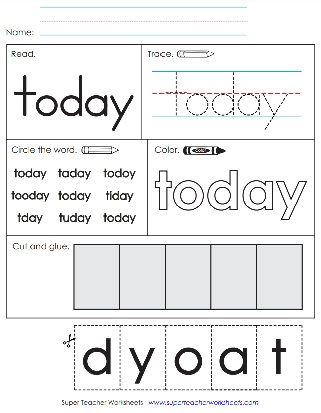 Word of the Day Printable - Today