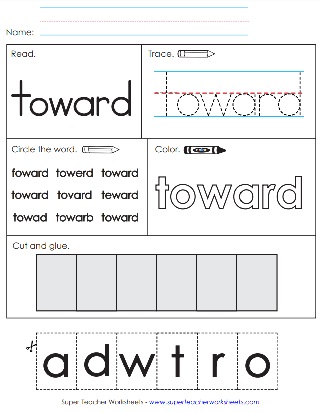 Word of the Day Practice Activities: Toward