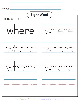 Sight Word Printable Worksheet - Where