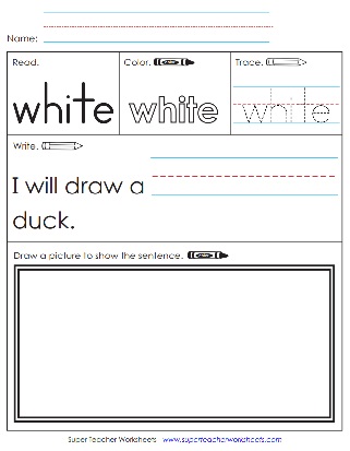 Word of the Day PDF Activity: White