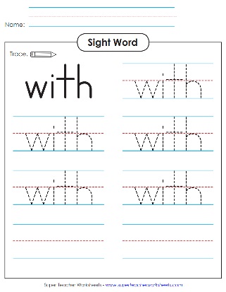 Tracing Sight Words: With