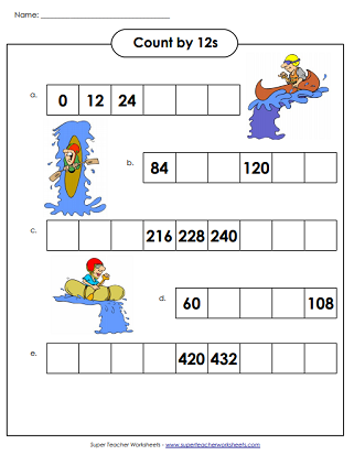 Skip Counting By 12s Worksheets