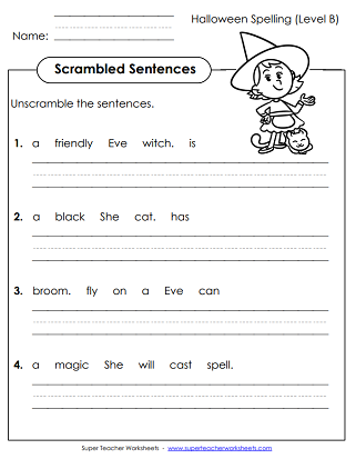 Halloween Spelling Worksheets