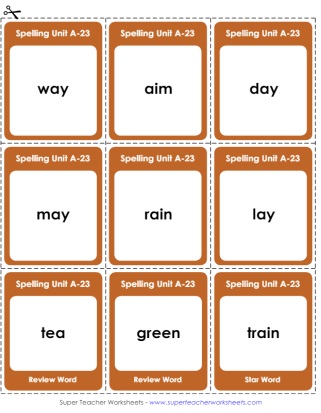 Spelling Flashcards Grade 1