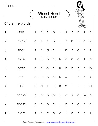 First Grade Word Hunt