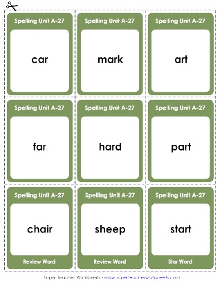 First Grade Spelling Flashcards