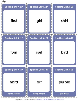 First Grade Spelling Flashcards