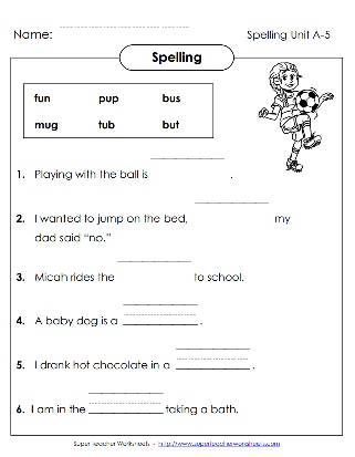 Grade 1 Spelling Worksheets