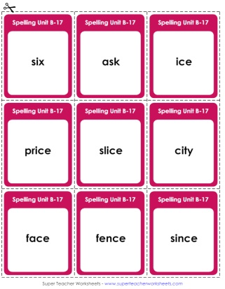 Grade 2 Spelling Flash Cards