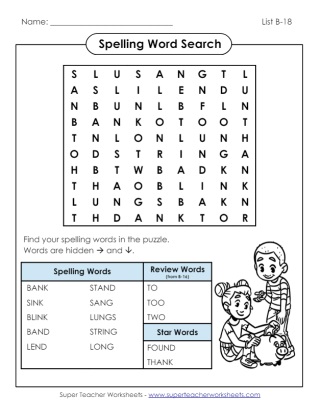 Spelling Grade 2 Word Search