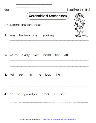 Unscramble Spelling Worksheet