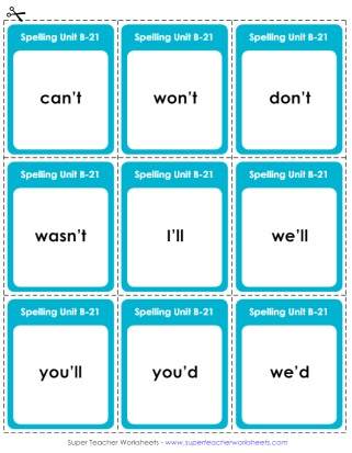 Second Grade Spelling Flashcards