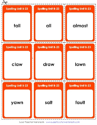 Spelling Flashcards Second Grade