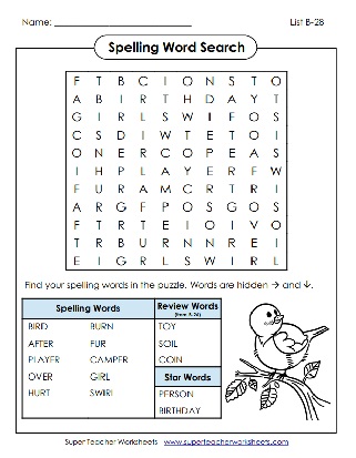 2nd Grade Spelling Activities