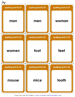 Spelling Flashcards - Second Grade