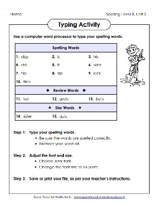 2nd Grade Spelling Printable