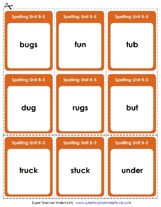 Second Grade Spelling Flash Cards