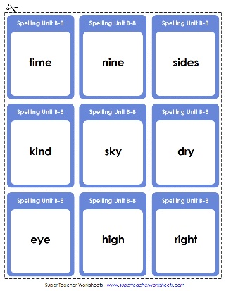 Second Grade Spelling Word Flash Cards