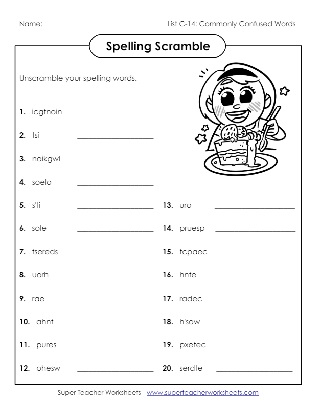 Third Grade Spelling Scramble