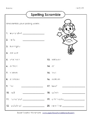 Third Grade Spelling Scramble