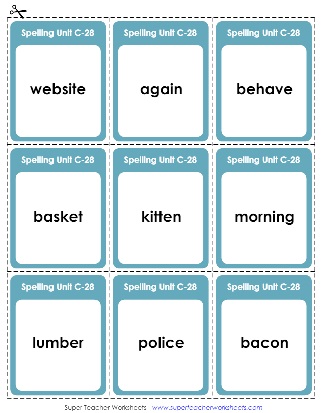 Third Grade Spelling Flashcards