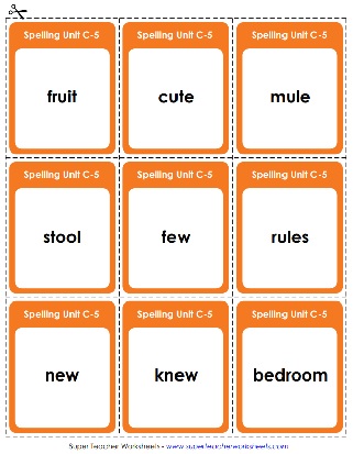 Third Grade Spelling Word Flash Cards