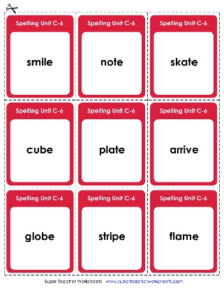 Third Grade Spelling Review Cards